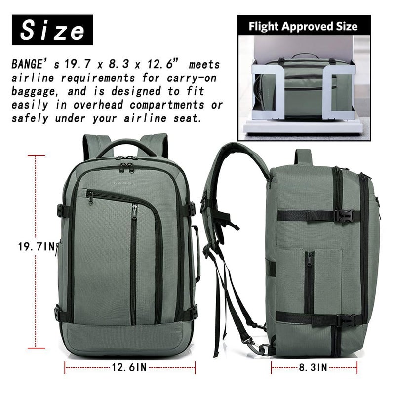 BANGE Carry on Backpack for Men, Airline Approved Duffle Backpack, Waterproof Weekender Daypack for Traveling, Camping and Sports - Image 2